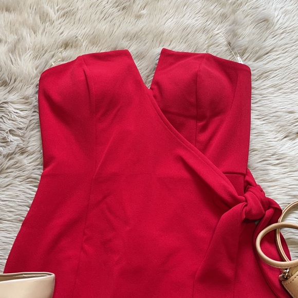 Cherry Red Strapless Mini Dress - Picture 2 of 7